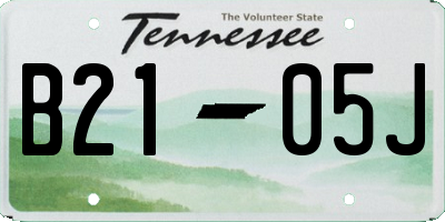 TN license plate B2105J