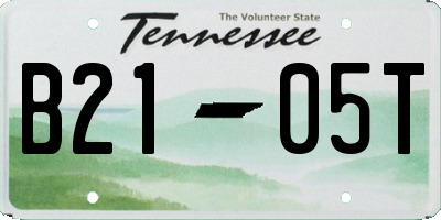 TN license plate B2105T