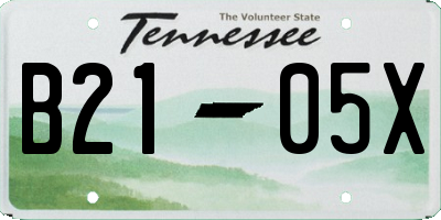 TN license plate B2105X