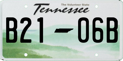 TN license plate B2106B