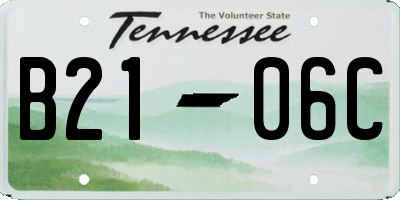 TN license plate B2106C