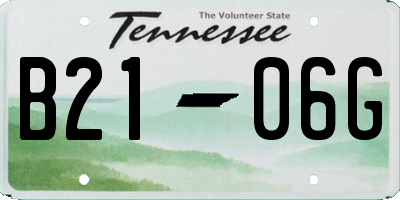 TN license plate B2106G