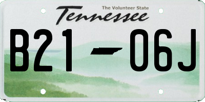 TN license plate B2106J