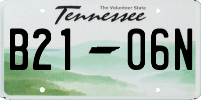 TN license plate B2106N