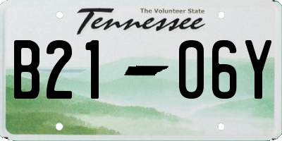TN license plate B2106Y