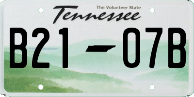 TN license plate B2107B