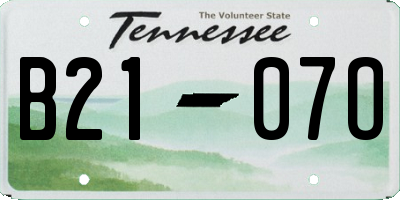 TN license plate B2107O