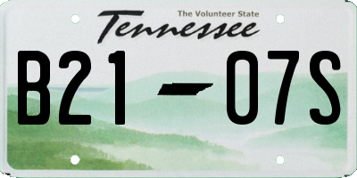 TN license plate B2107S