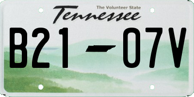 TN license plate B2107V