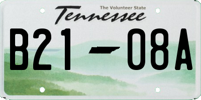 TN license plate B2108A
