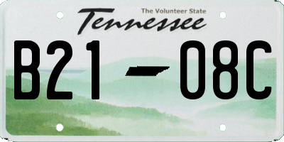 TN license plate B2108C