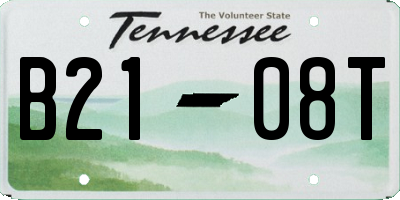 TN license plate B2108T