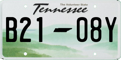 TN license plate B2108Y