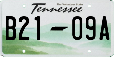 TN license plate B2109A