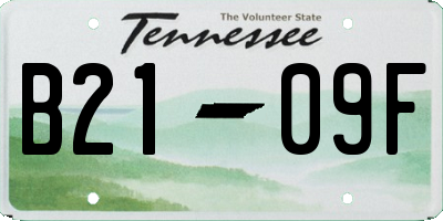 TN license plate B2109F