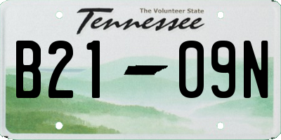 TN license plate B2109N