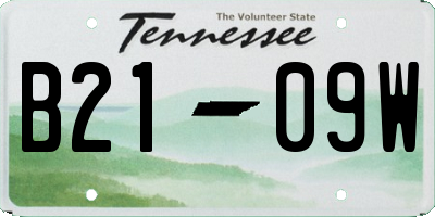 TN license plate B2109W
