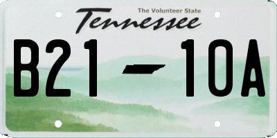 TN license plate B2110A