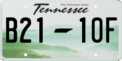 TN license plate B2110F