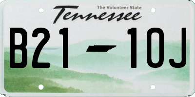 TN license plate B2110J