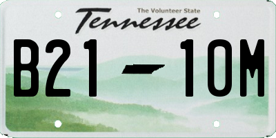 TN license plate B2110M