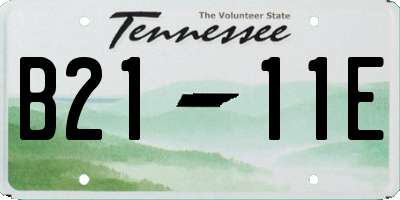 TN license plate B2111E