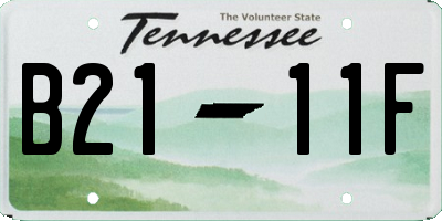 TN license plate B2111F