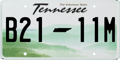 TN license plate B2111M