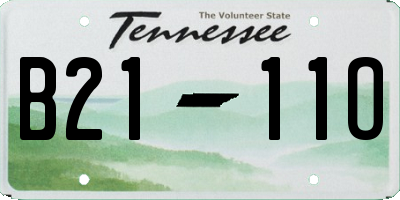TN license plate B2111O