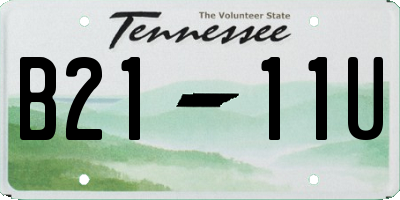 TN license plate B2111U