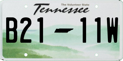 TN license plate B2111W
