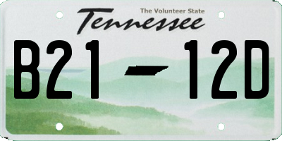 TN license plate B2112D