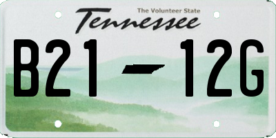 TN license plate B2112G