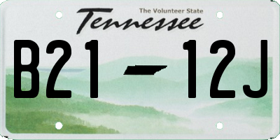 TN license plate B2112J