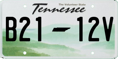 TN license plate B2112V