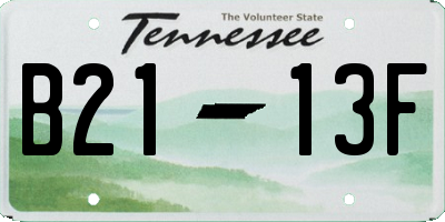 TN license plate B2113F