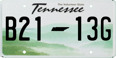 TN license plate B2113G