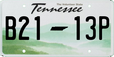 TN license plate B2113P