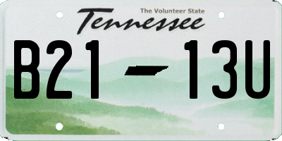 TN license plate B2113U