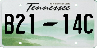 TN license plate B2114C