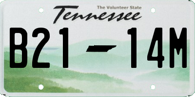 TN license plate B2114M