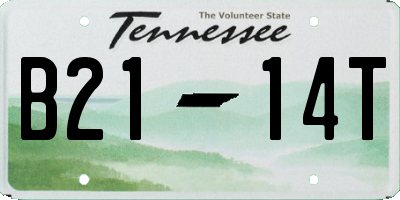 TN license plate B2114T