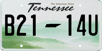 TN license plate B2114U