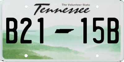 TN license plate B2115B