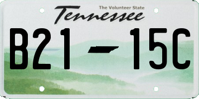 TN license plate B2115C