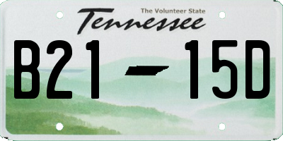 TN license plate B2115D