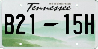 TN license plate B2115H