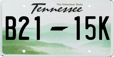 TN license plate B2115K