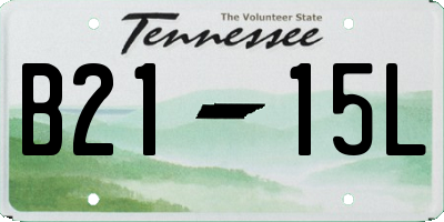 TN license plate B2115L