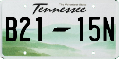 TN license plate B2115N